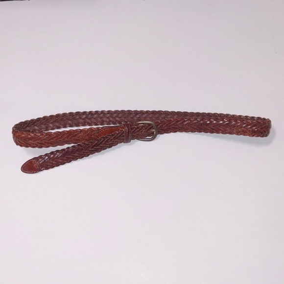 Source Unknown Women’s Braided Buckle Brown Leather Vintage Casual Belt - Picture 11 of 16